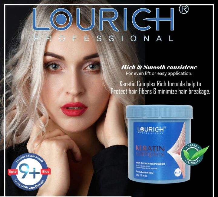 LOURICH%20Professional%20%E2%80%93%20Hair%20Bleaching%20Powder%20with%20Keratin%20Complex%20(Blue)%20500gm%209%20Levels%20of%20Lift%20-%20Image%204