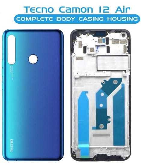 Tecno Camon 12 Air KC3 Full Back Body Battery Rear Door Housing Case Battery Glass Replacement For Tecno Camon 12 Air KC3