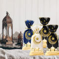 Multi-Pack (25/50/100pcs) Eid Mubarak Gift Bag Designer Themed Portable Ramadan Candy Bag Decorative With Rope Eid Al-Fitr Decor Bag for Home Celebration Ramadan Kareem Eid Gifting Community Events. 