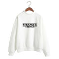 White Stranger Things Fleece Full Sleeves Pull Over Sweatshirt. 