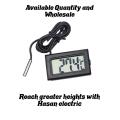 TPM10 Mini LCD Digital Instant Read Thermometer Mini Room Temperature Meter Real Time Aquarium Fish Tank Temperature Meter With Waterproof Sensor In Black Color. 