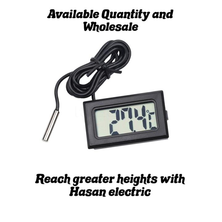 TPM10 Mini LCD Digital Instant Read Thermometer Mini Room Temperature Meter Real Time Aquarium Fish Tank Temperature Meter With Waterproof Sensor In Black Color