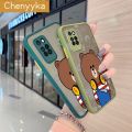 chenyyka For Infinix Note 10 Pro Infinix Note 10 Pro NFC Case Fashion Cute Bear Thin Edge Frosted Transparent Hard Cases Shockproof Casing Full Cover Protect Case. 