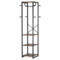 Customised Coat Rack with Shelves, Freestanding Hall Tree with 3 Shelves and 8 Hooks, Industrial Clothes Stand for Entryway, Customizeable. 