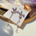 ES 925 S Needle Fashion Purple Trend Simple Fresh Earrings Korea 2023 New Purple Tide Temperament Earrings. 