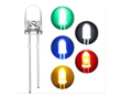 Pack of 50pcs - LED Light Emitting Diode 5mm- White Green Yellow Blue Red Orange LED Bulbs. 