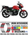 Motorcycel Wheel Stickers for Suzuki GR-150 (Rim Stripe Decal Tape Sticker). 
