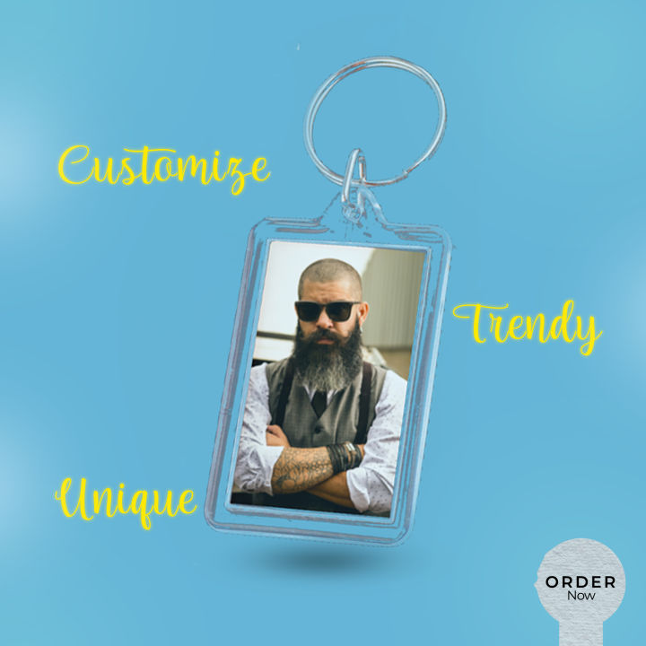 Customize Keychain Acrylic with Name/Logo/Design Double Sided