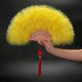 Handheld Marabou Feather Fan 1920s Vintage Style Flapper Hand Fan for Costume Party and Dancing Folding Craft Fan for Party Wedding Cosplay Home Decoration for Men Lady Girls. 