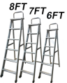 7 Step Folding Ladder 7ft with PVC non Slipped Pedal, Strong and Heavy Duty IRON Body, for Household Work. 