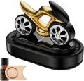 Car Air Freshener, Motorcycle Bike Shape Solar Powered Wheel Rotating Car Aroma Therapy Diffuser. 