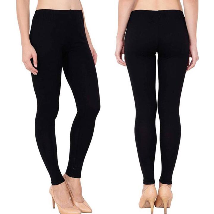 Stretchable Lycra Tights for Girls Ideal for Yoga and Gym Fashion Ethnic Wear Legging Solid Black Tights for Women for Casual in Red and Skin Free-Size Fits 26-38 inch Waist