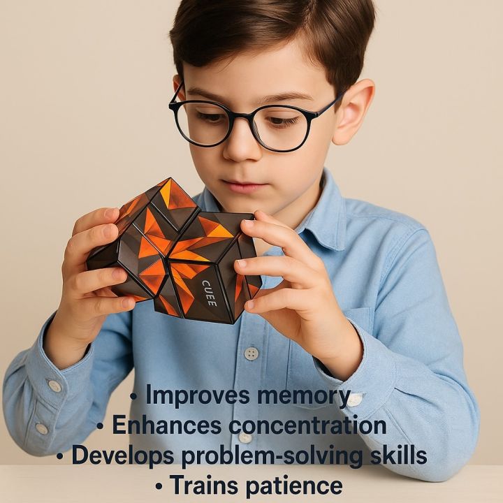 MS - 3D Shape Shifting Cube, Anti Stress Hand Flip Puzzle, Triple Dimensional Geometric Cube, Magnetic Puzzle Cube Toy, Professional Speed Variety Puzzle