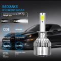 C6 H4 LED Car Headlight LED 36W 3800LM TOTAL 7600LM PAIR ,  2PCS C6 Original LED Headlight COB Car Bulbs Auto Headlamp Fog Lamp H4. 
