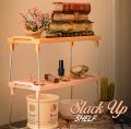 Stack Up Shelf with Steel Metal Leg, Folding Kitchen Organizer Cabinet Shelves – Foldable Shelf Stand Jar Rack Cupboard Storage Support 1-3 Tier Kitchen Pantry Organizer Kitchen Accessories Storage Racks. 