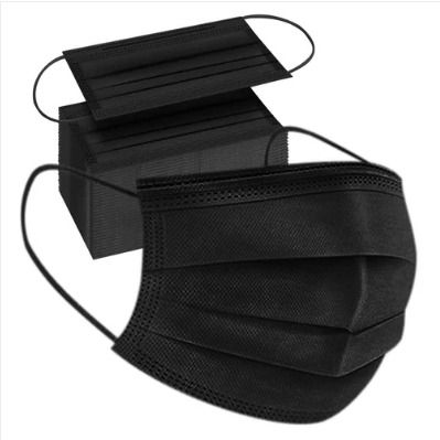 Black Disposable Face Masks, 3-Layer - 25 Pack | Daraz.pk