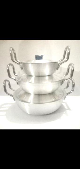 Silver%20Karahi%20SET%20with%20lid%203%20Pieces%20set%20(metial%20polish)%20Cooking%20material%20-%20Image%205