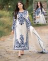 3Pc Party Wear Embroidered Suit For Women Summer Cotton Silk Fabric Wedding Formal Style Multiple Color. 