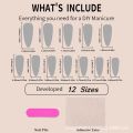24pcs Glossy Black Nails Set Press On Nail Tips Solid Color Long Stiletto Removable Artificial Nails Decoration Nail Art. 