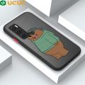 UCUC for Vivo V20 SE Back Cover Sunglasses Bear Frosted Transparent Hard Phone Case Thin Shockproof Full Cover Camera Protect Case. 