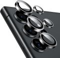 Samsung Galaxy S25 Ultra 5G Camera Lens Protector, Scratch-Resistant HD Clarity Ultra-Thin 9H Tempered Glass with Aluminum Edging, Individual Metal Lens Cover (Black). 