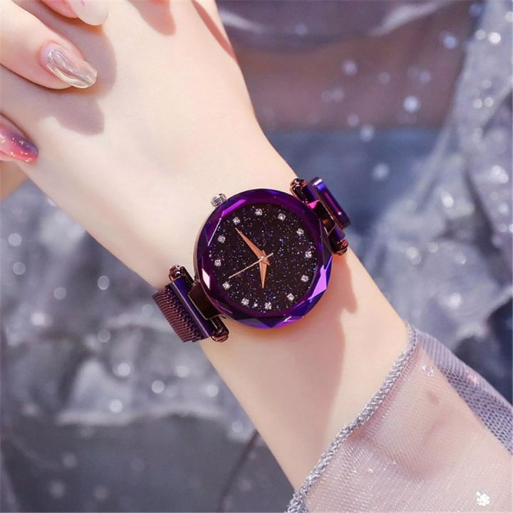 Magnet Analogue Women Watches Fashion Starry Sky Waterproof Wrist Quartz Watch Stainless Steel Band Strap Bracelet Diamond Magnetic Strap Casual Wristwatch For Ladies and Girls Model 2021 Daraz.pk