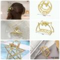 6pcs Korean Minimalist Style Gold Color Hair Catch Clips Women Hair Accessories Metal Hair Catchers. 