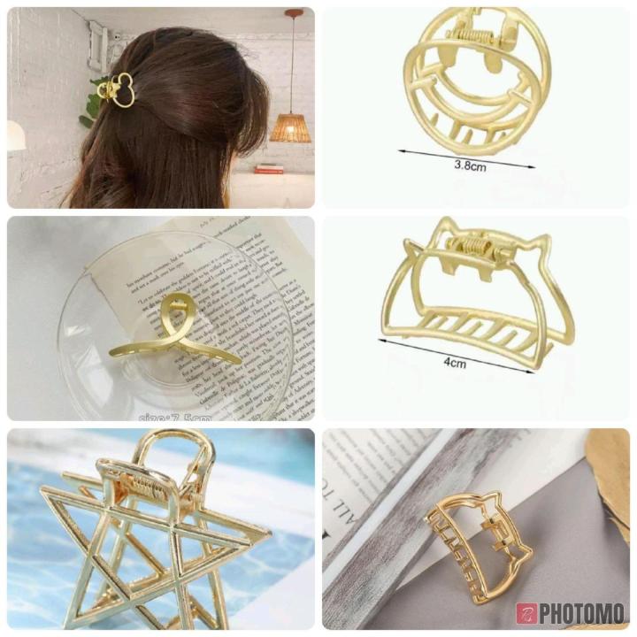 6pcs%20Korean%20Minimalist%20Style%20Gold%20Color%20Hair%20Catch%20Clips%20Women%20Hair%20Accessories%20Metal%20Hair%20Catchers%20-%20Image%202