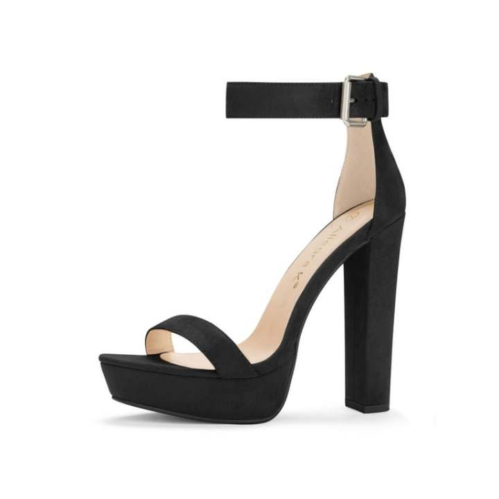 Women Fashion Stylish 4-Inch Block Heels Sandals in Vibrant Shades Ideal for Bridal Parties and Every Occasion - Easy to Walk and Comfortable Black, Orange, Shocking Pink, Light Pink, Green, Maroon, Brown, Skin Purple, Red, Blue, Yellow