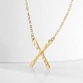 eManco Minimalist Jewelry Cross Initial Stainless Steel X Shape Pendant Necklace for Women. 