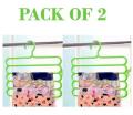 Pack of 2 - 5 Layer Colorful Multifunctional Hangers for Towels, Trousers, Scarfs, Pants. 