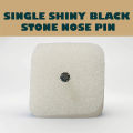 Pure Silver Nosepin with Black Stone for Girls , Original Chandi Ka Koka , Nak da Koka with single Stone.. 