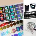 3000 pcs 1.5cm 2D security seal sticker, Custom warranty sticker, Mobile phone sticker, One time Use Hologram Disposable sticker. 
