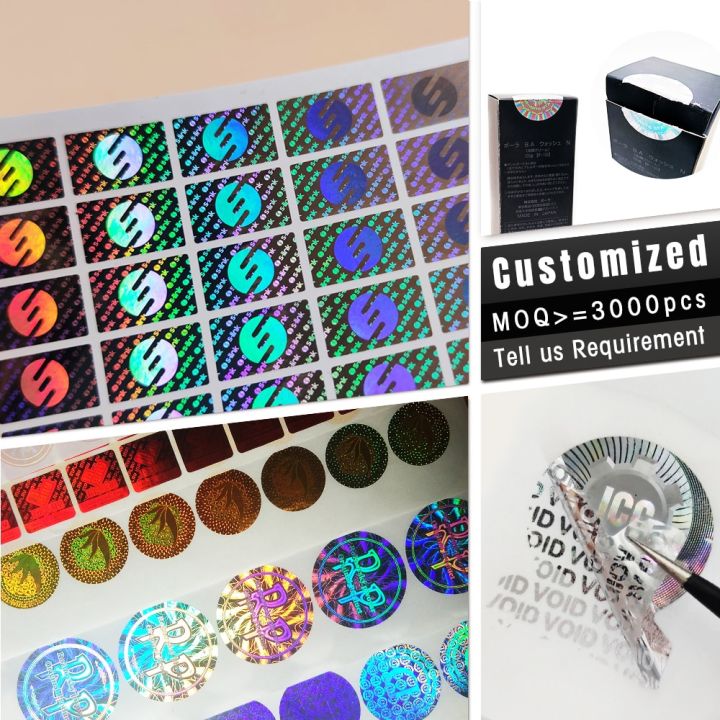 3000 pcs 1.5cm 2D security seal sticker, Custom warranty sticker, Mobile phone sticker, One time Use Hologram Disposable sticker