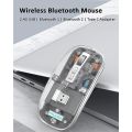 Pureview Transparent Wireless and Bluetooth Rechargeable Mouse, USB Receiver,LED Battery Magic Silm for Office/PC/Mac/Laptop/Apple/ipad - Transparent Wireless Mouse Multi Device Mouse, Type C Adapter Charging, Mouse for Laptop Notebook TV Mobile. 