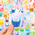 Bubble Milk Tea Stickers 50pcs Bubble Milk Tea Sticker Set Waterproof Diy Decal Kit for Phone Laptop Skateboard Cute Graffiti Design for Southeast Asian Buyers Cute Bubble Tea Stickers. 