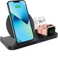 KKM Wireless Charger, 3 in 1 Qi-Certified Fast Wireless Charging Station Compatible with iPhone 14 Pro/14 Pro Max/14/14 Plus/13/12/11/XS, Charging Stand Dock for Apple Watch & AirPods (with Adapter). 