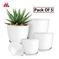 Plant Pots Indoor with Drainage - Pack of 5 Decorative Flower Pots for Indoor Plants. 