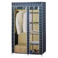 Heavy Duty Folding Canvas Wardrobe With Strong Steel Shelves. 