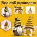 Bumble Bee Gnome Sunflower Nordic Gonk Swedish Tomte Nisse Plush Doll Ornament. 