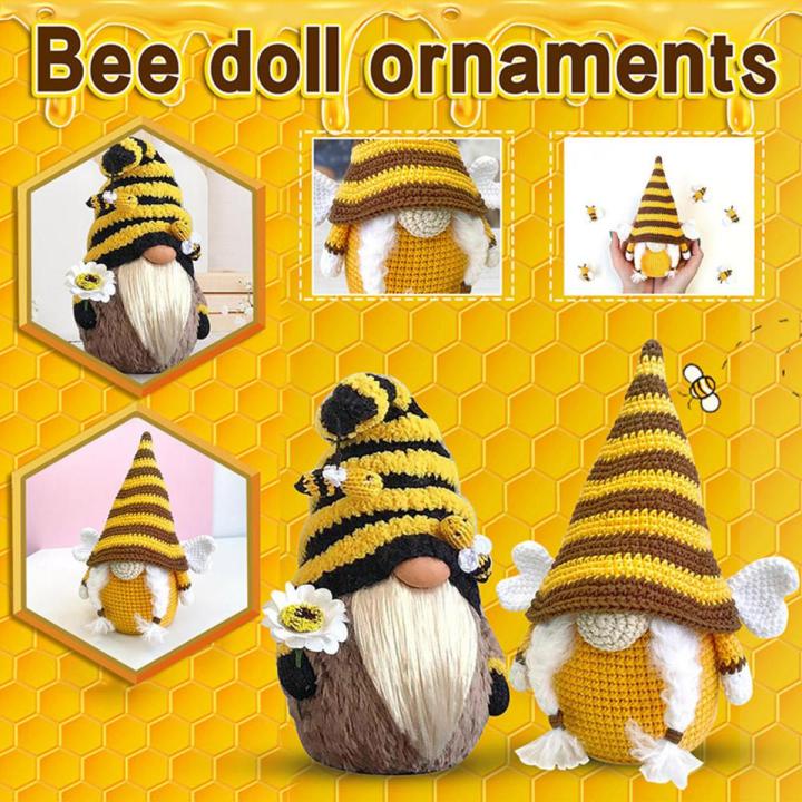Bumble Bee Gnome Sunflower Nordic Gonk Swedish Tomte Nisse Plush Doll Ornament