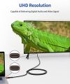 JSAUX 4K DisplayPort to HDMI Cable 15FT, DP to HDMI Video UHD 2K@120Hz/4K@30 Nylon Braided DP to HDTV Uni-Directional Cord for Dell, Monitor, Projector, Desktop, AMD, NVIDIA, Lenovo, HP, ThinkPad- RED. 