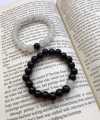 Combo Matching Black  And White Glass Beads Bracelet For Friends, Bestfriends, Bff, Couple, Boys and Girls 1 pair of Couple Bracelet- classic design- 8mm size beads- for boys & girls both. 