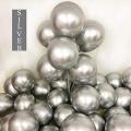 Pack of 20 Metallic Chrome Silver Shiny Balloons Large 14 Inch Latex Balloons, Party Balloons for Happy Birthday Baby Shower Graduation Wedding Anniversary Decorations Helium Supported. 