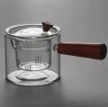 Techmanistan 500ml Turkish Tea Kettle with Glass Filter & Wooden Handle, Stove Safe Glass Teapot Liner Filter, Glasses Tea Maker with Wooden Handle. 