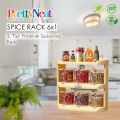 PrettyNeat 3 Tier Condiments and Spice Rack with 6 Spice Jars. 