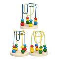 Montessori Wooden Toys Wooden Circles Bead Wire Maze Roller Coaster Educational Wood Puzzles Boys Girls Kid Toy 6+ Months. 
