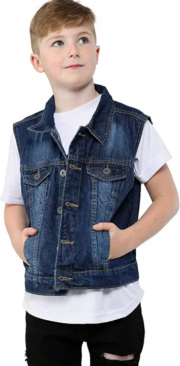 Boys%20Kids%20Premium%20Branded%20Sleeveless%20Trendy%20Printed%20Collar%20Denim%20Jeans%20Vest%20Jacket%20-%20Image%203