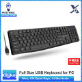 X9 Performance Wired Keyboard - Ultra Slim Full Size Ergonomic Computer Keyboard - Basic USB Keyboard for PC Desktop, Laptop with 5ft Corded Wire, 104 Quiet Keys, 14 Shortcuts, and Kickstand PATELWALA. 