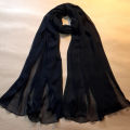 Inayat Arts Crinkle Chiffon Plain in Black | mainly used for dupattas and kameez.. 
